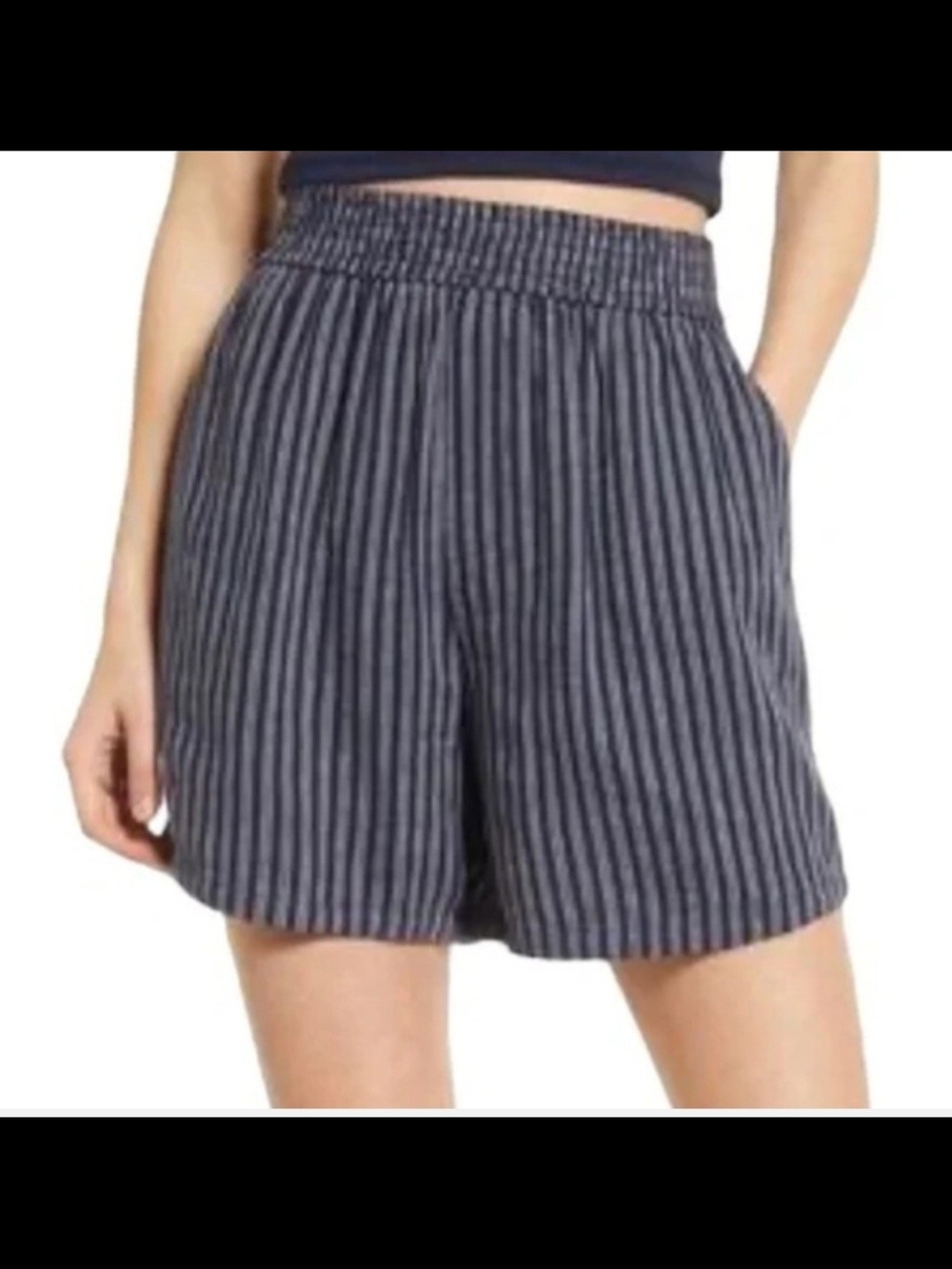 Treasure & Bond Linen Blend Striped Shorts Women’s XL Pockets Coastal Casual